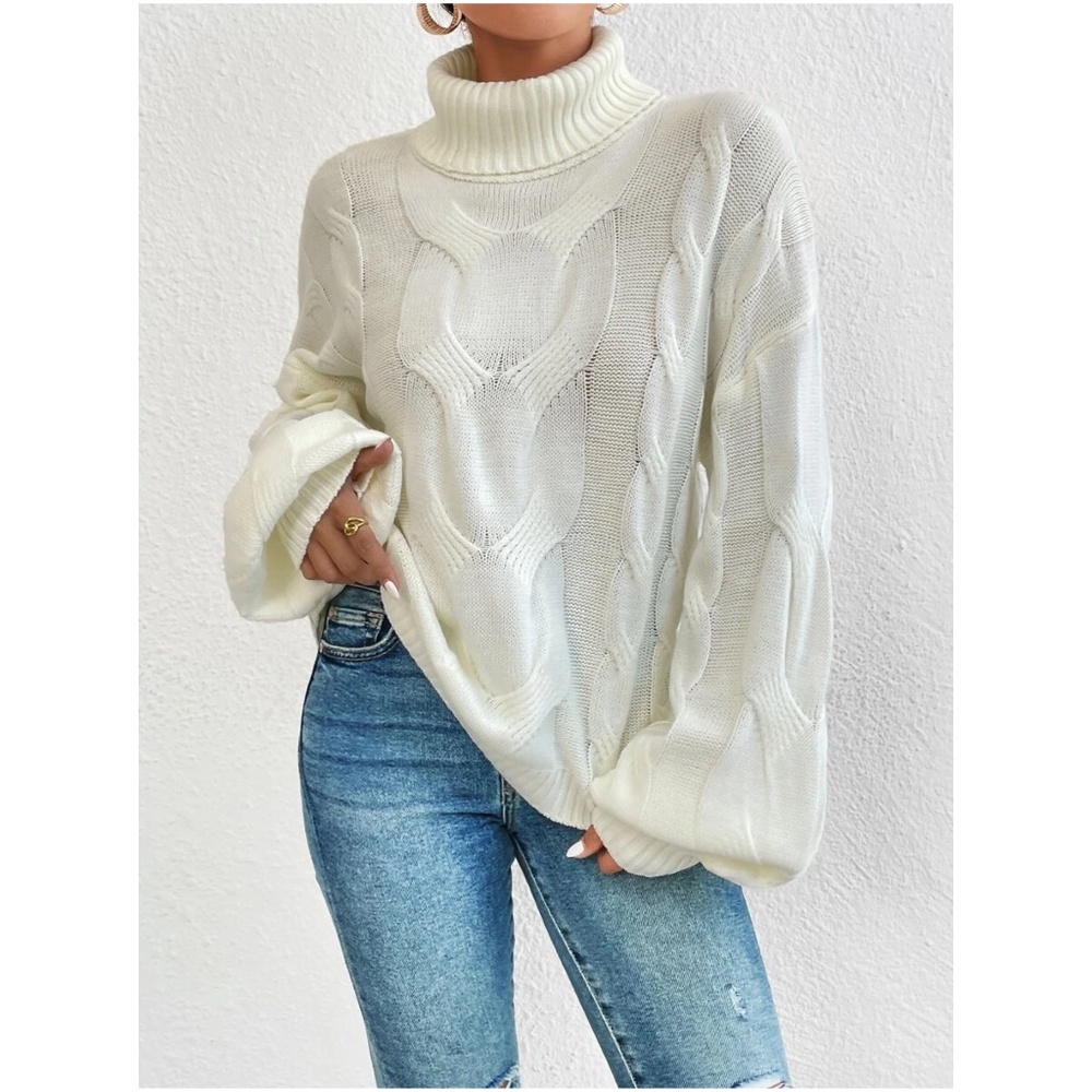 Cozy Turtleneck Chunky Knit Sweater Top
